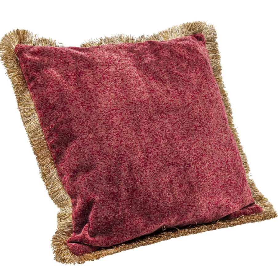 KARE Design Red Decorative Throw Pillow 45x45 cm Cannes Square Cushion for Sofa & Bed
