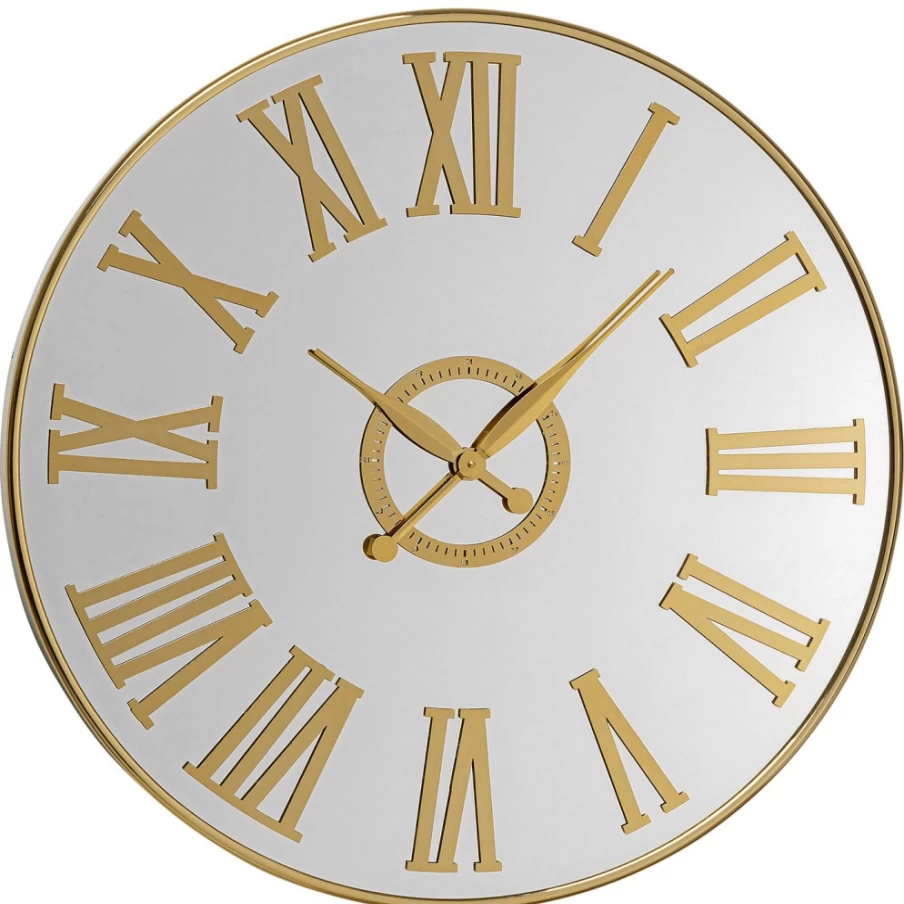 "KARE Design Modern Wall Clock - Casino Mirror Style, 76cm Round Decorative Clock for Home & Office"