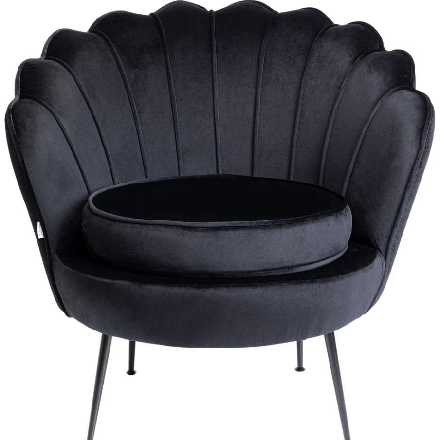"KARE Design Water Lily Armchair in Black - Modern Lounge Chair"