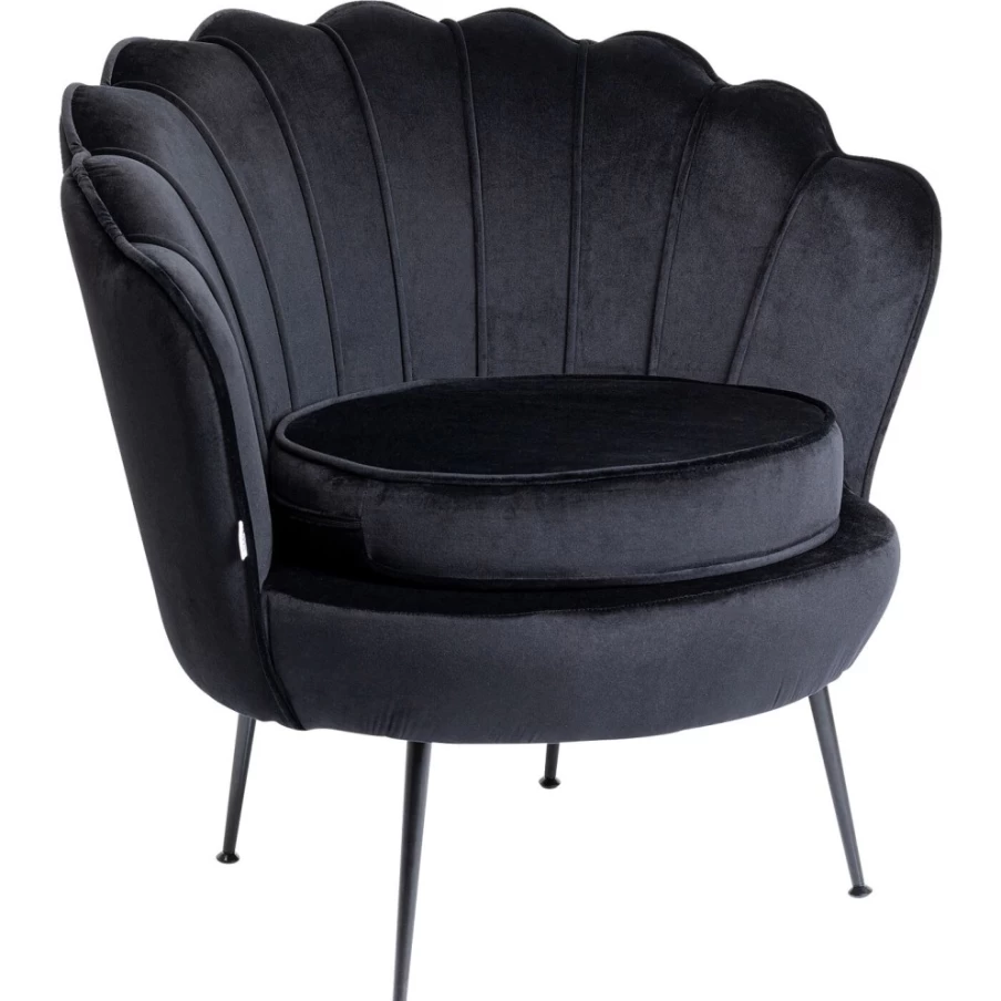 "KARE Design Water Lily Armchair in Black - Modern Lounge Chair"