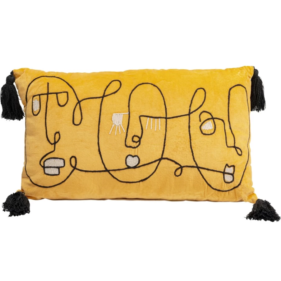 KARE Design Modern Abstract Face Art Cushion Cover 60x35 cm Decorative Pillow Case Home Decor