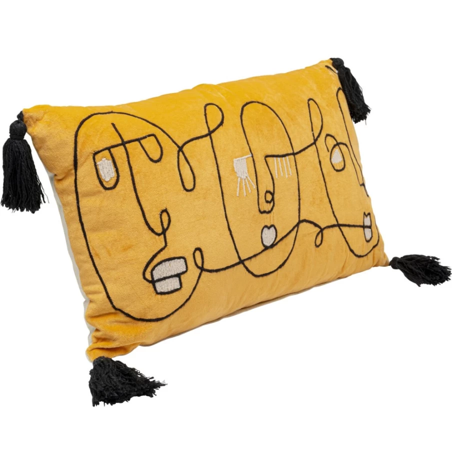 KARE Design Modern Abstract Face Art Cushion Cover 60x35 cm Decorative Pillow Case Home Decor