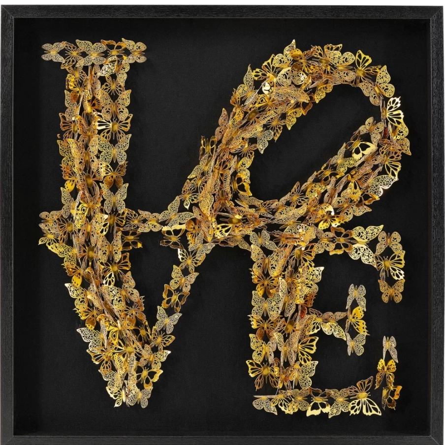 "KARE Design Love Butterfly Wall Art Picture - 90x90cm Modern Home Decor"