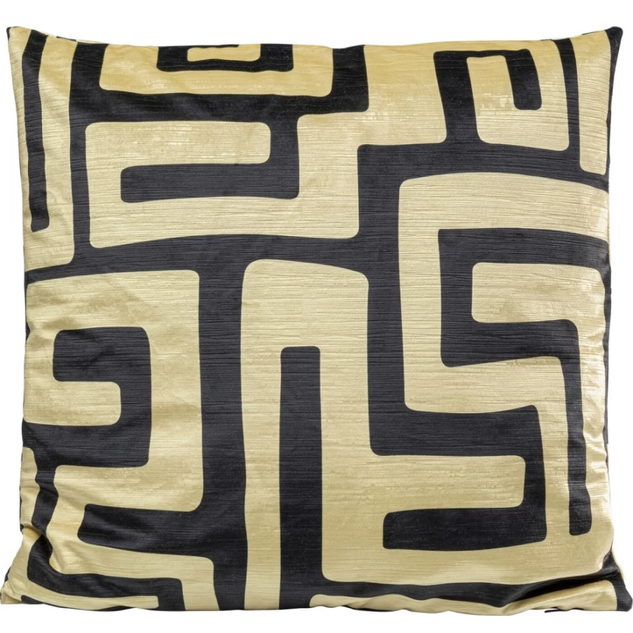 "KARE Design Black Labyrinth Pattern Cushion Cover 45x45 cm"