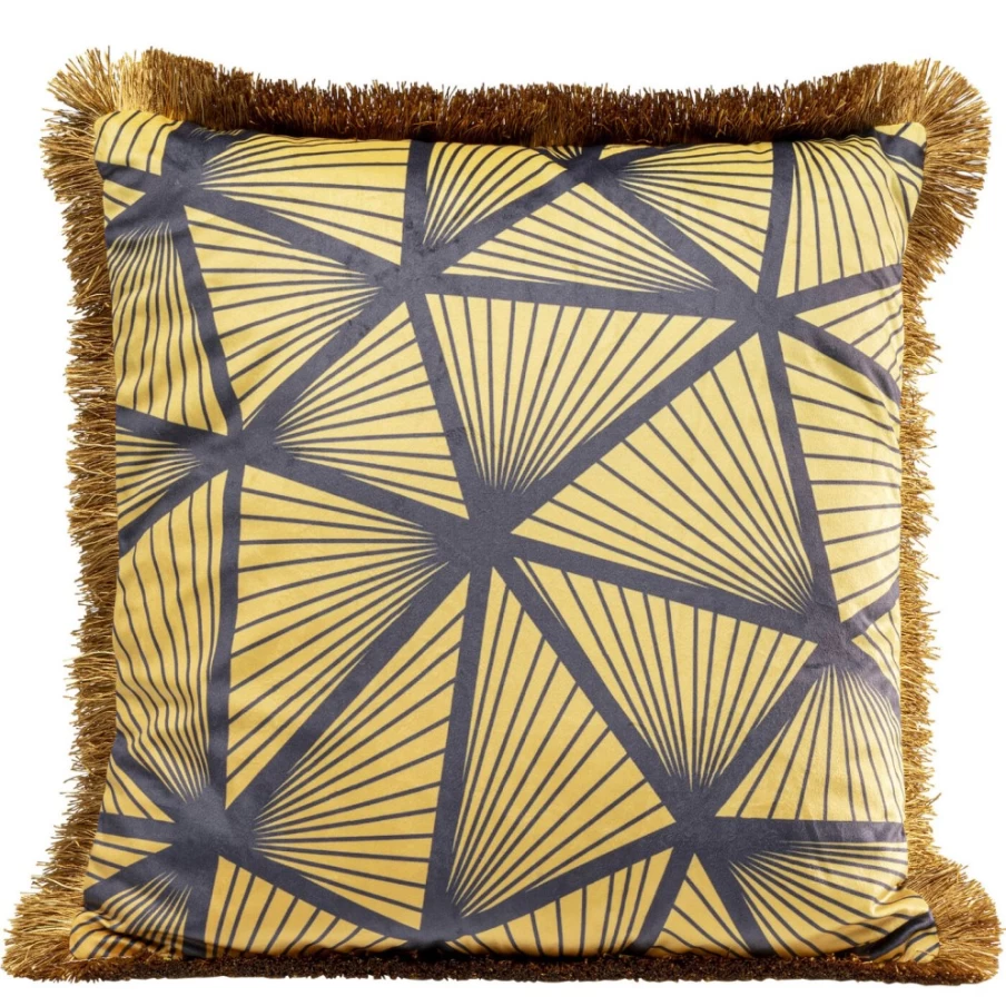 "KARE Design Modern Abstract Cushion Cover 45x45cm with Fringe Trim"