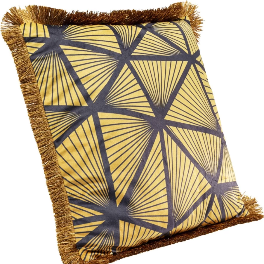 "KARE Design Modern Abstract Cushion Cover 45x45cm with Fringe Trim"