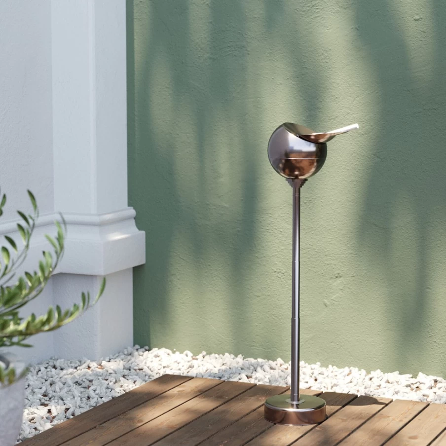 KARE Design Modern Chrome Sphere Floor Ashtray for Indoor Outdoor Use