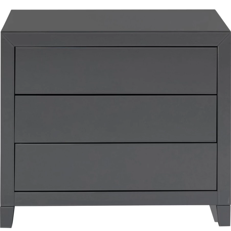 KARE Design Modern Luxury 3-Drawer Dresser in Grey - Elegant Push-to-Open Bedroom Storage