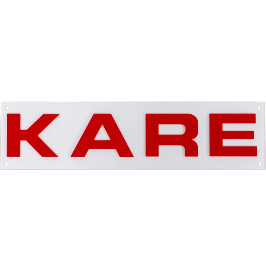KARE Design Modern Acrylic Logo Sign 71x18cm Plexiglass Brand Plaque for Office & Home Decor