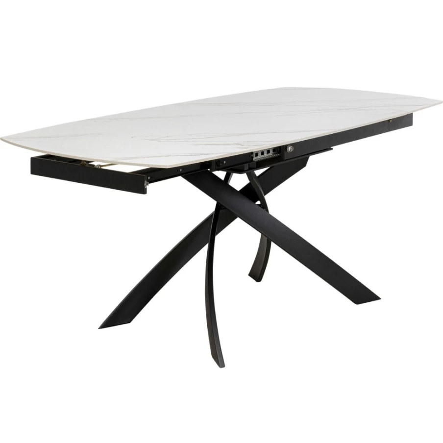 KARE Design Modern Extension Dining Table Twist Onyx 120x90cm (30+30) Adjustable Size