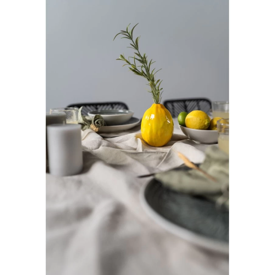 "KARE Design Modern Lemon-Shaped Vase - 12cm Decorative Fruit Juice Pitcher for Home Decor"